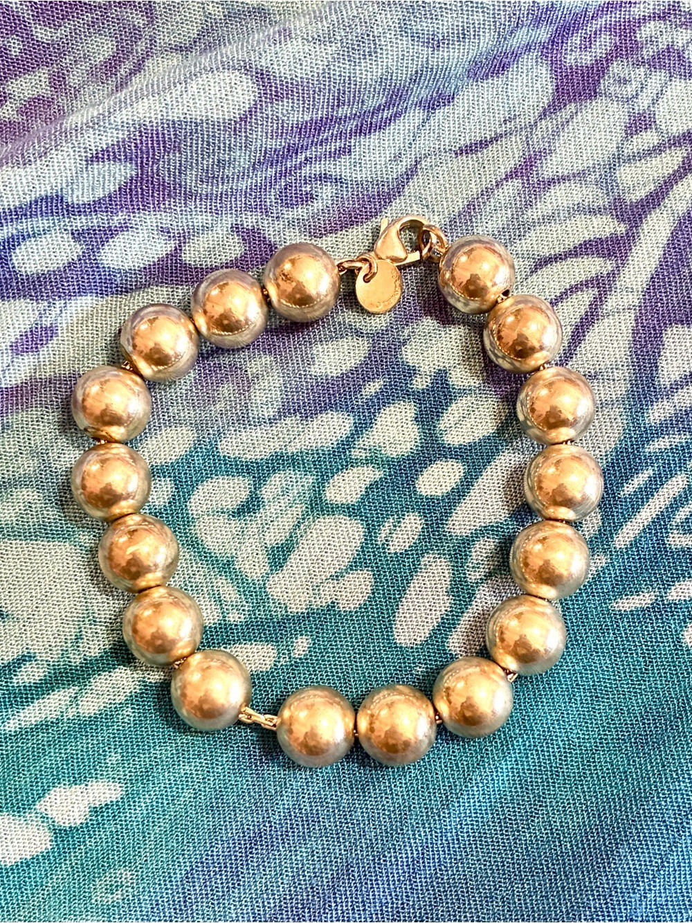 Tiffany & Co. Sterling Silver Bead Bracelet 7.5" Polished 925 Classic Vintage‎